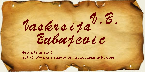 Vaskrsija Bubnjević vizit kartica